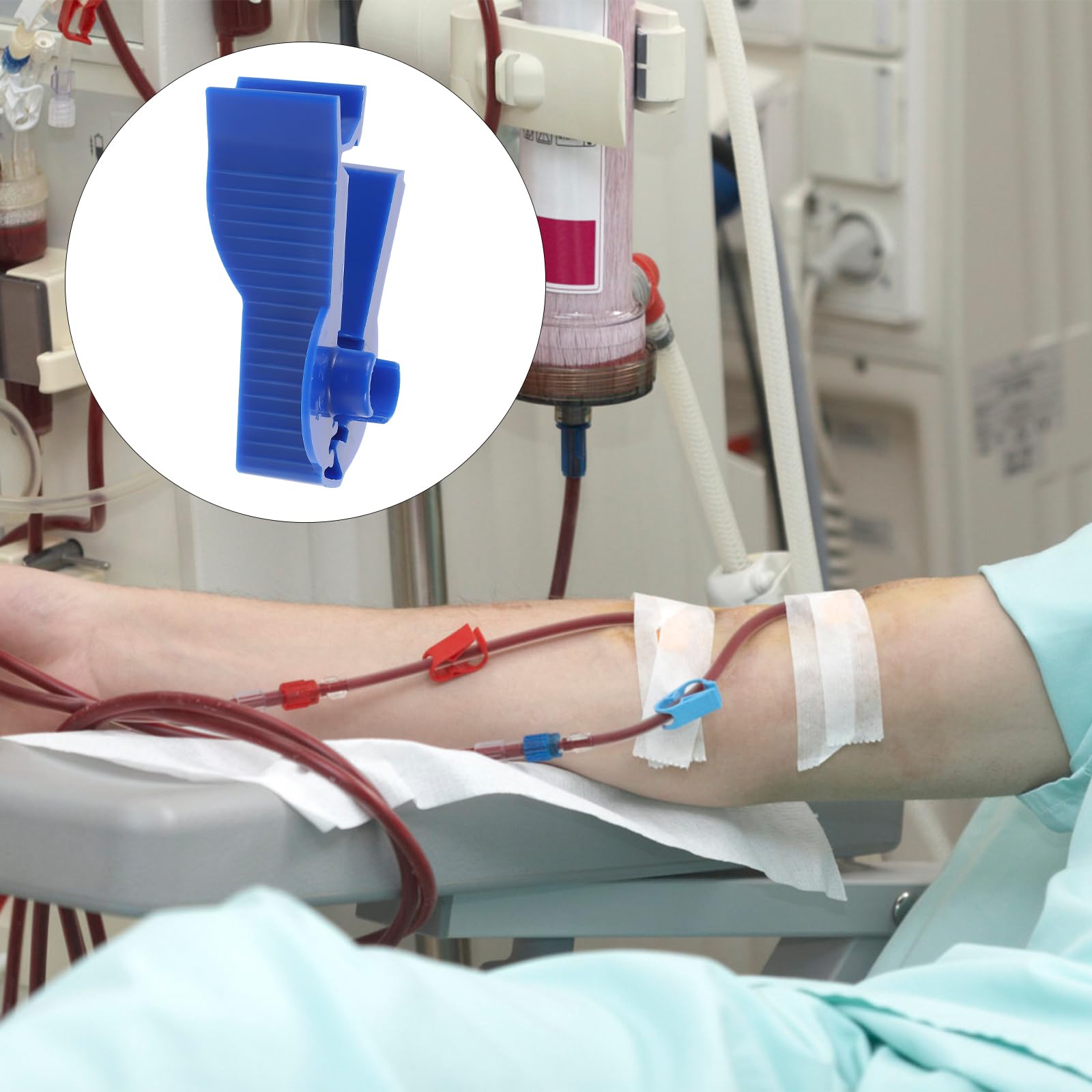 Healifty Lot de 3 colliers de serrage pour cathéter, tubes de dialyse - Bleu