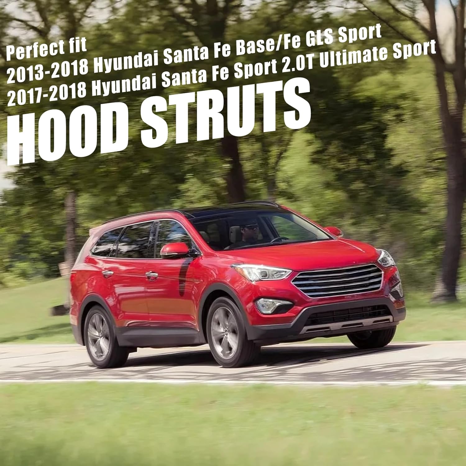 Vepagoo Front Hood Struts for Hyundai Santa Fe 2013-2018, Hood Shocks Lift Supports for Hyundai Santa Fe 2013-2019 XL Hood Rods Springs Replacement, 81161-b8000, 81161-4z000