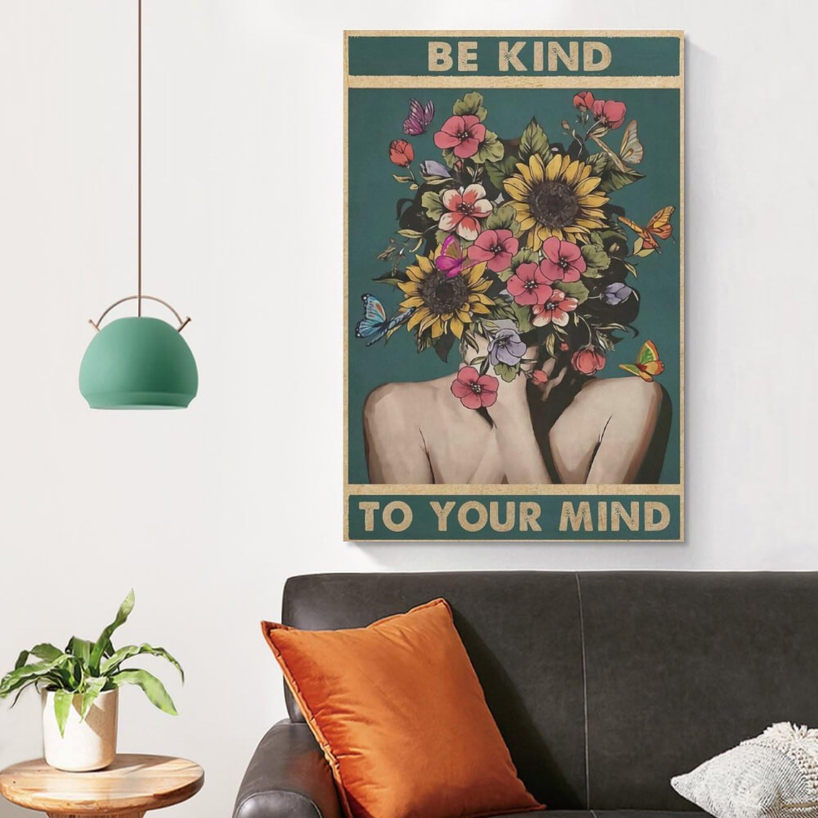 Poster 'Be Kind To Your Mind' - Stile Vintage Hippie Per Pareti Di Casa, Ufficio O Caffè - Foto 3