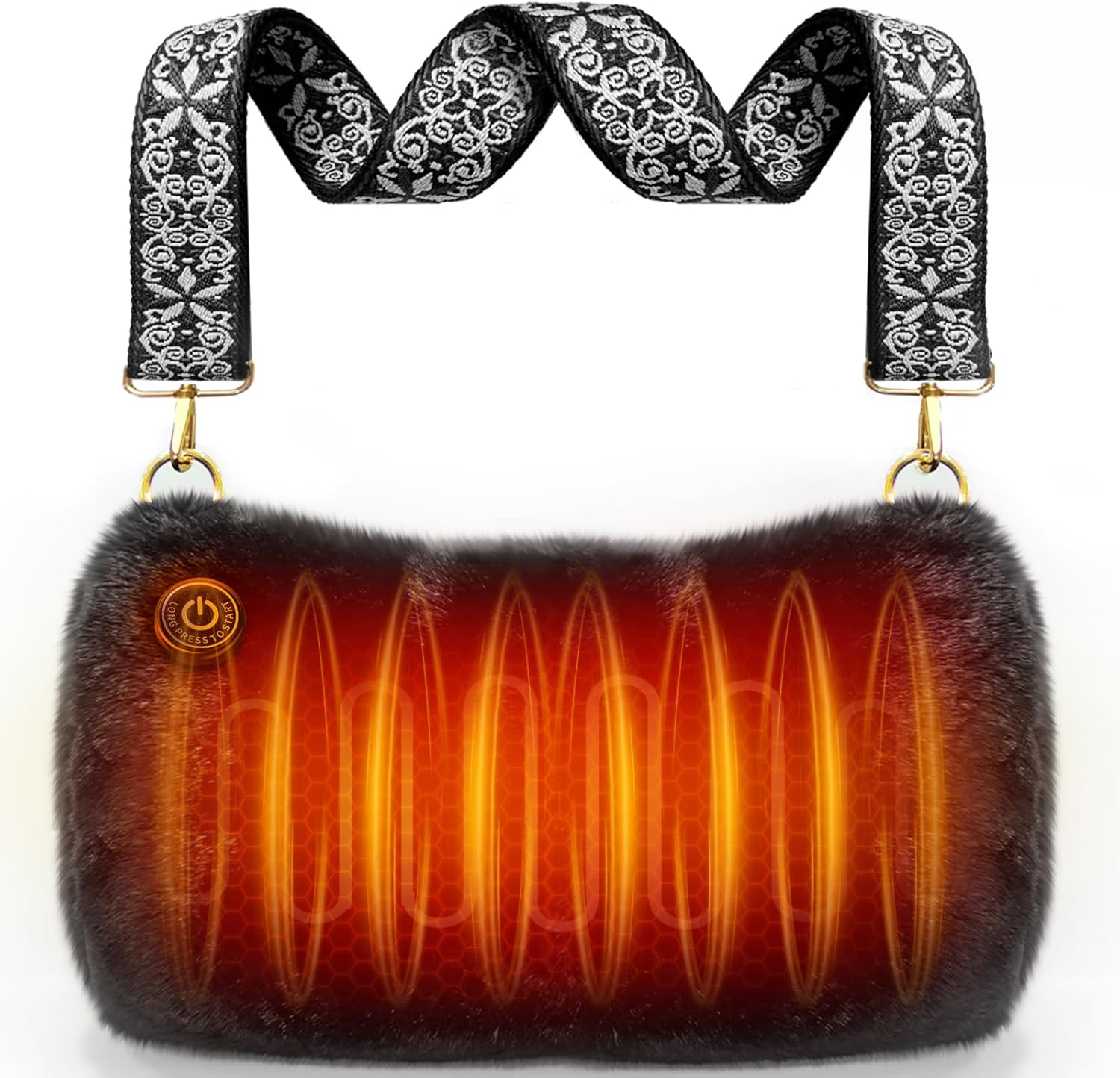 Rechargeable Hand Warmer Pouch with 10000mAh Power Bank Electric Heated Gloves for Women Reusable Portable Muff Shoulder Bag for Winter Cold Weather Gifts