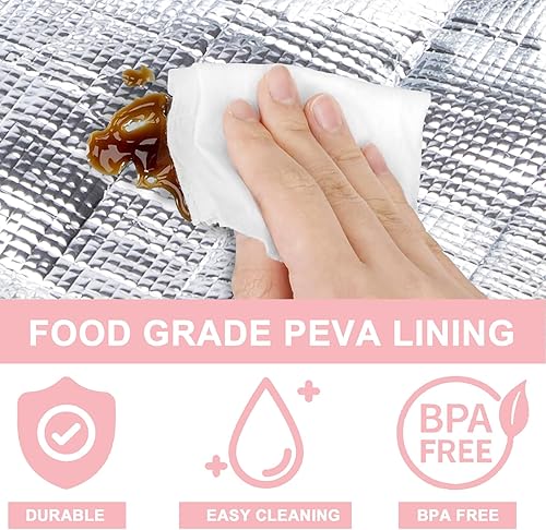 Miniatura 6 de LOIDOU Lonchera térmica para niños, bolsa térmica para comida y camión, reutilizable, para viajes escolares