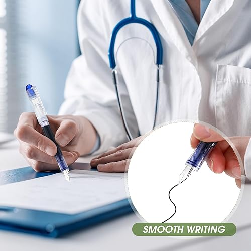 Vista 13 de Crtiin 36 bolígrafos estilográficos desechables, bolígrafos de tinta de secado rápido para el regreso a clases, bolígrafos de caligrafía de Negro