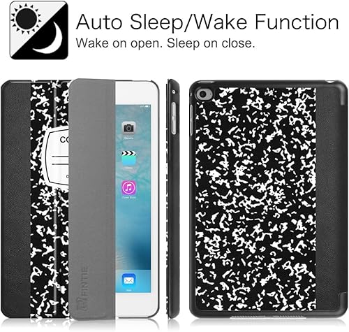 Miniatura 2 de Funda fina e inteligente Fintie para iPad Mini 4con función de bloqueo y desbloqueo automáticos, ZB-Composition Book_B