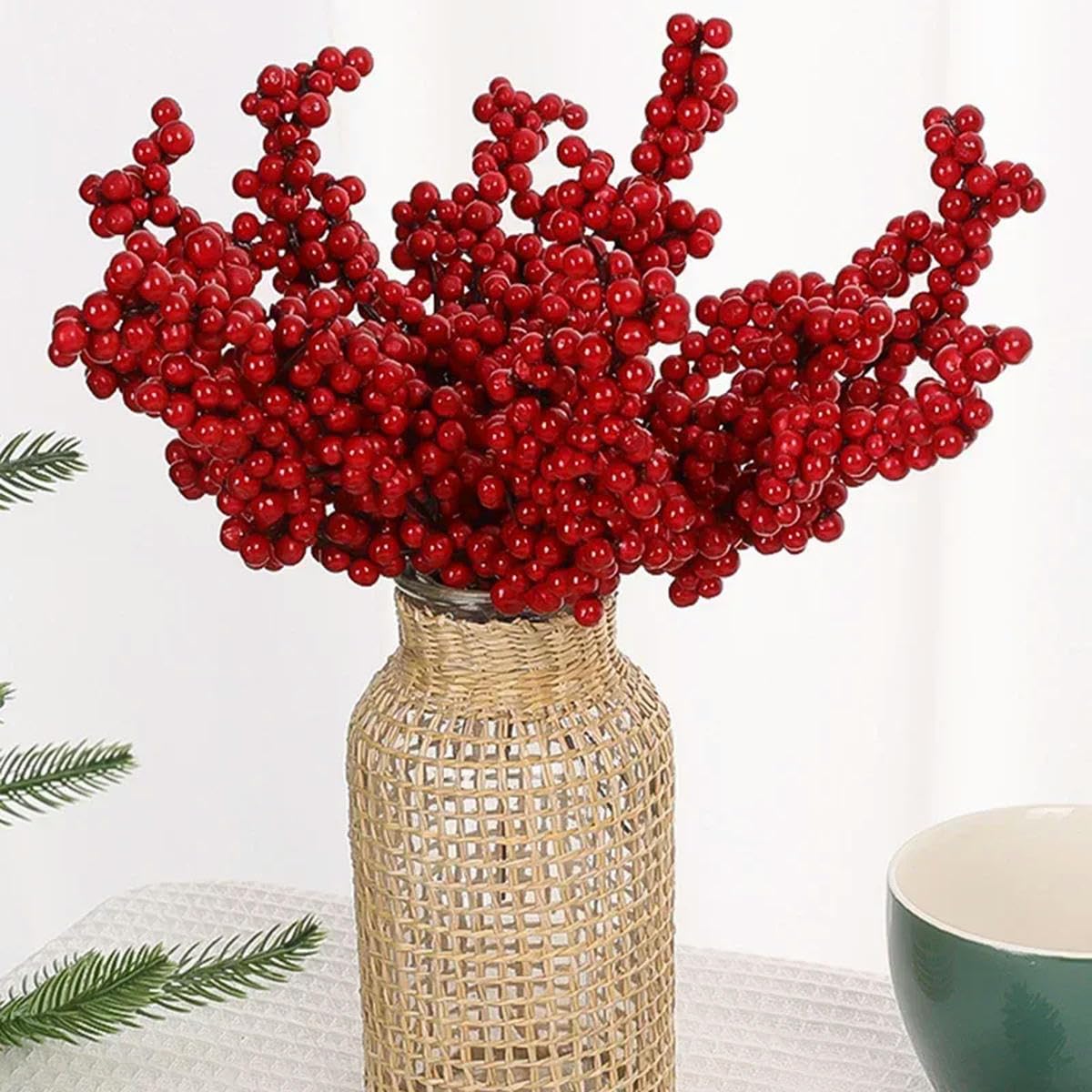 HOHOTIME Rami Di Bacche Artificiali Colorate Per Natale, Confezione Da 24 Pezzi, Per Albero, Ghirlande E Decorazioni Fai Da Te