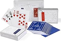 Vista 1 de ARTGAME Cartas de juego 100% de plástico, tarjeta de póquer de 2 barajas, índice jumbo, impermeable y lavable, tamaño de póquer, tarjetas de póquer