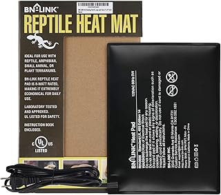 BN-LINK Reptile Heating Pad Electric Indoor Under Tank Terrarium Heating Mat Waterproof for Turtles, Lizards, Frogs, and O...
