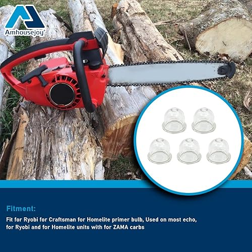 Miniatura 5 de Amhousejoy Paquete de 5 bombillas de repuesto para Ryobi Fit para Craftsman Fit para Homelite PN 561635001 Zama 0057003 0057004 Echo 12538108660