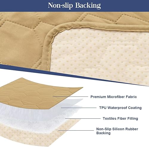 Miniatura 2 de DEARTOWN Funda impermeable para sofá reclinable, funda antideslizante para silla reclinable, protector de muebles, funda de sofá lavable para perros