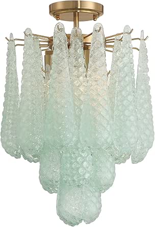 Crystorama 4 Light Aged Brass Semi Flush Mount