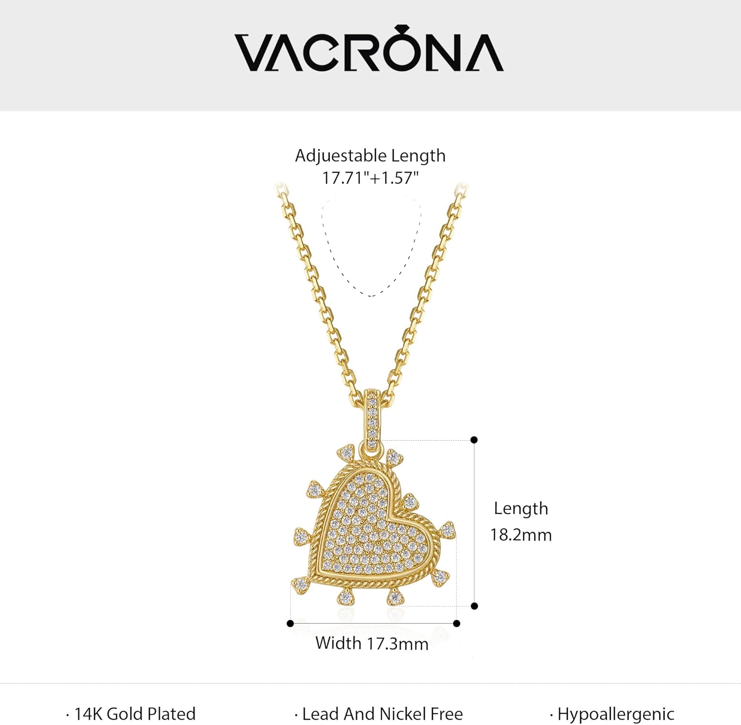 VACRONA Gold Pendant Necklaces for Women 14K Gold Plated Dainty Necklace Elegant Jewelry Gifts - Image 4