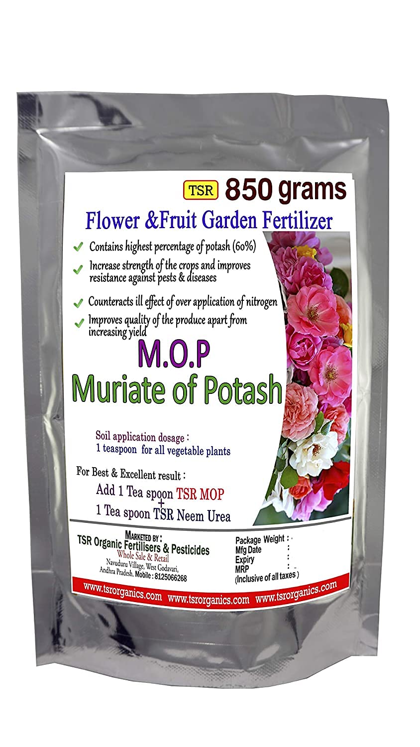 iqraTSR Organic Fertilisers & Pesticides MOP Muriate of Potash Multi Purpose Fertilizer 60%, 850 g