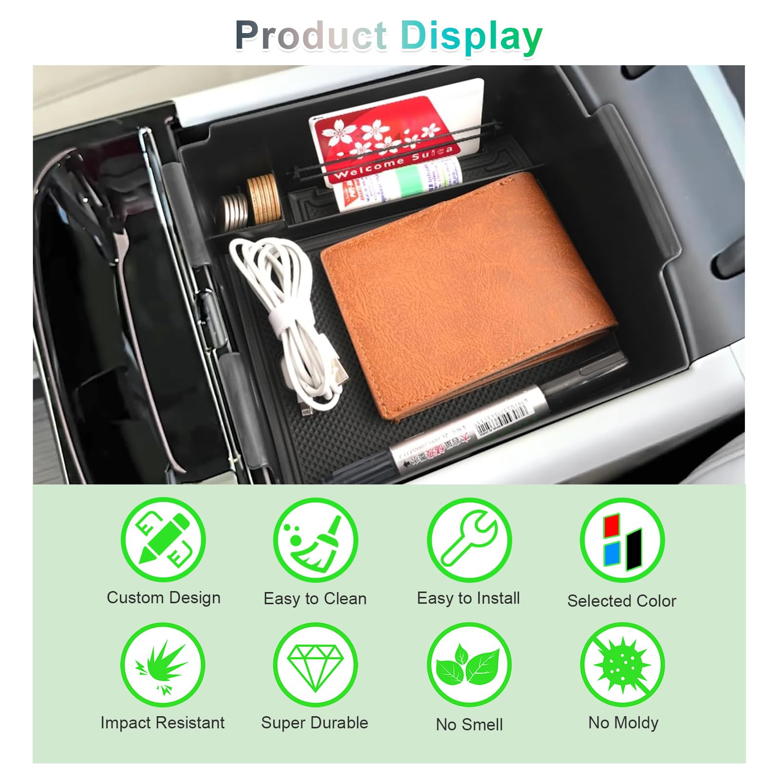 GAFAT Nuovo Tucson NX4 2025 2026 (Elettronica Automatica) Contenitore Portaoggetti, Tucson 2025 Bracciolo vassoio + Organizer inferiore alla Console Centrale con Portabicchieri [2 Pezzi]
