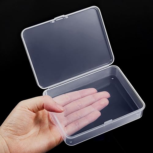 Miniatura 48 de 6 cajas de almacenamiento de cuentas transparentes de plástico para coleccionar objetos pequeños, cuentas, joyas, tarjetas de visita, piezas