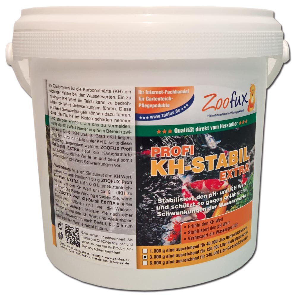 ZOOFUX Profi Gartenteich KH-Stabil EXTRA (Hebt die Karbonathärte an und beugt somit gefährlichen pH-Wert Schwankungen vor. Jetzt direkt vom Hersteller), Inhalt:5 kg