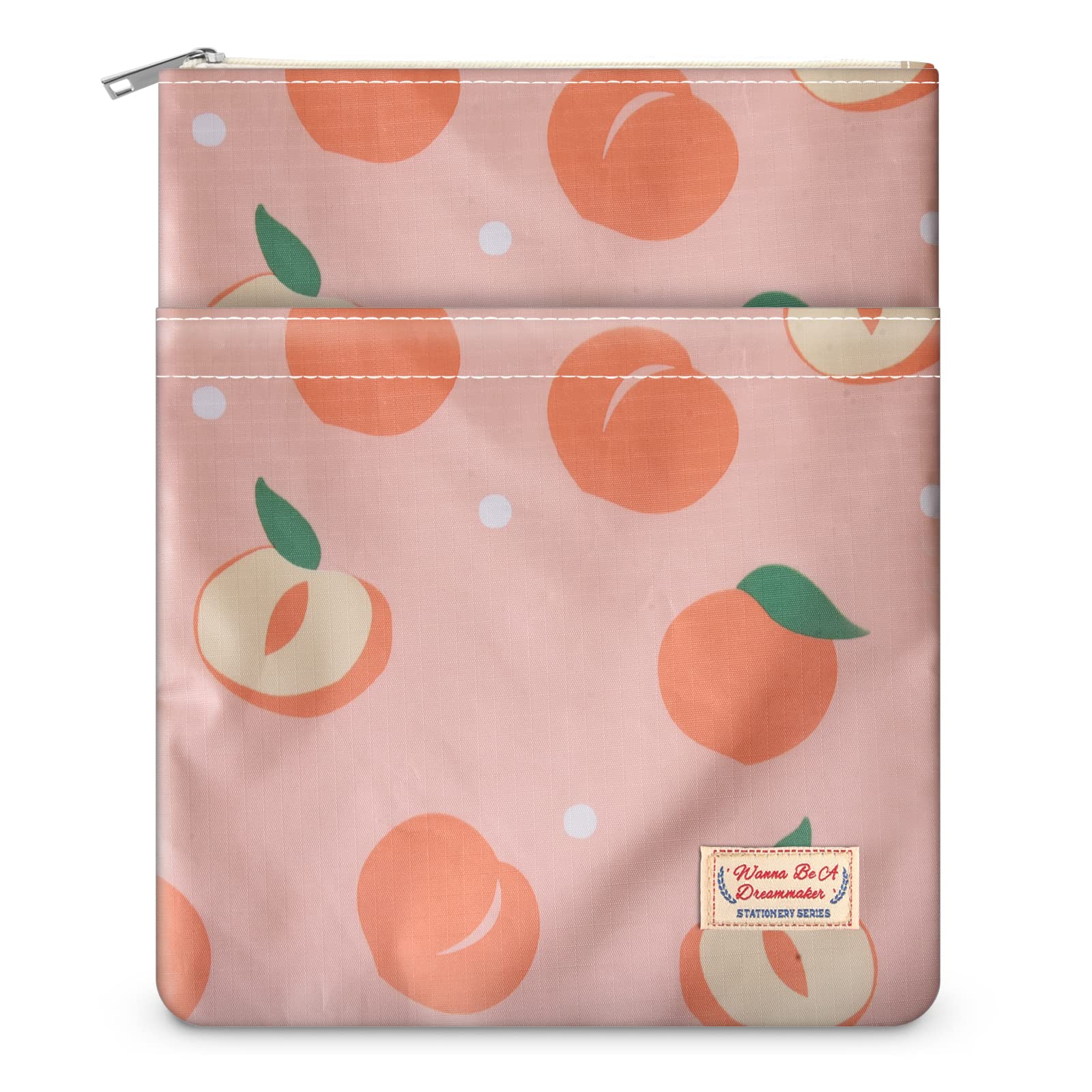 9''x11'' Book Sleeve with Zipper Book Cover for Book Lovers Book Pouch Book Protector Pouch Book Covers for Hardcover Washable Multifunctional Book Sleeves Pink Honey Peach