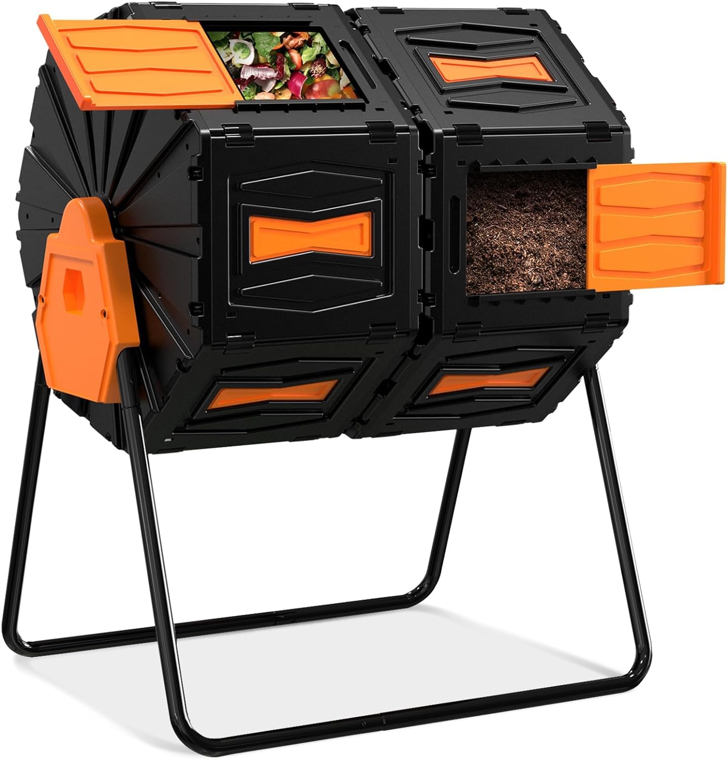 Marcytop Compost Tumbler, 45 Gallon Dual Chamber Rotating Composter