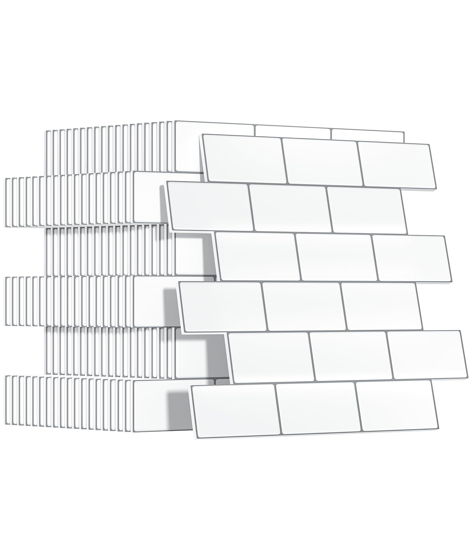 Upgrade Thicker Peel and Stick Wall Tiles Backsplash for Kitchen and Bathroom, Metro Subway Tiles Self Adhesive Tile Stickers 3D Stick on Splashback White, 20 Sheets โ image 1