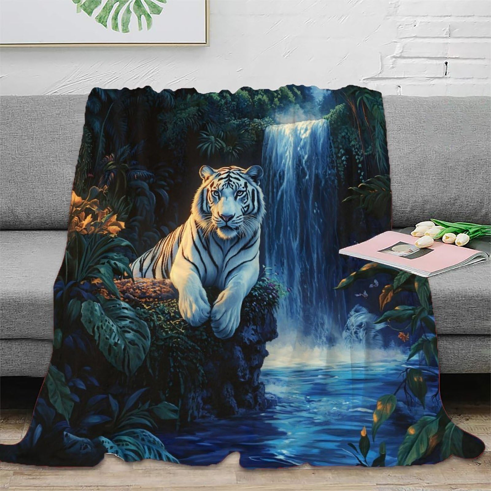 Plaid de voyage jungle 3D jeté de canapé idéal pour le camping et les soirées
