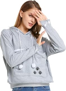 Kei Tomlison Unisex Pet Carrier Hoodie - Big Pouch Sweatshirt for Cats Dogs Bunnies, Long Sleeve Warm Hands-Free Holder