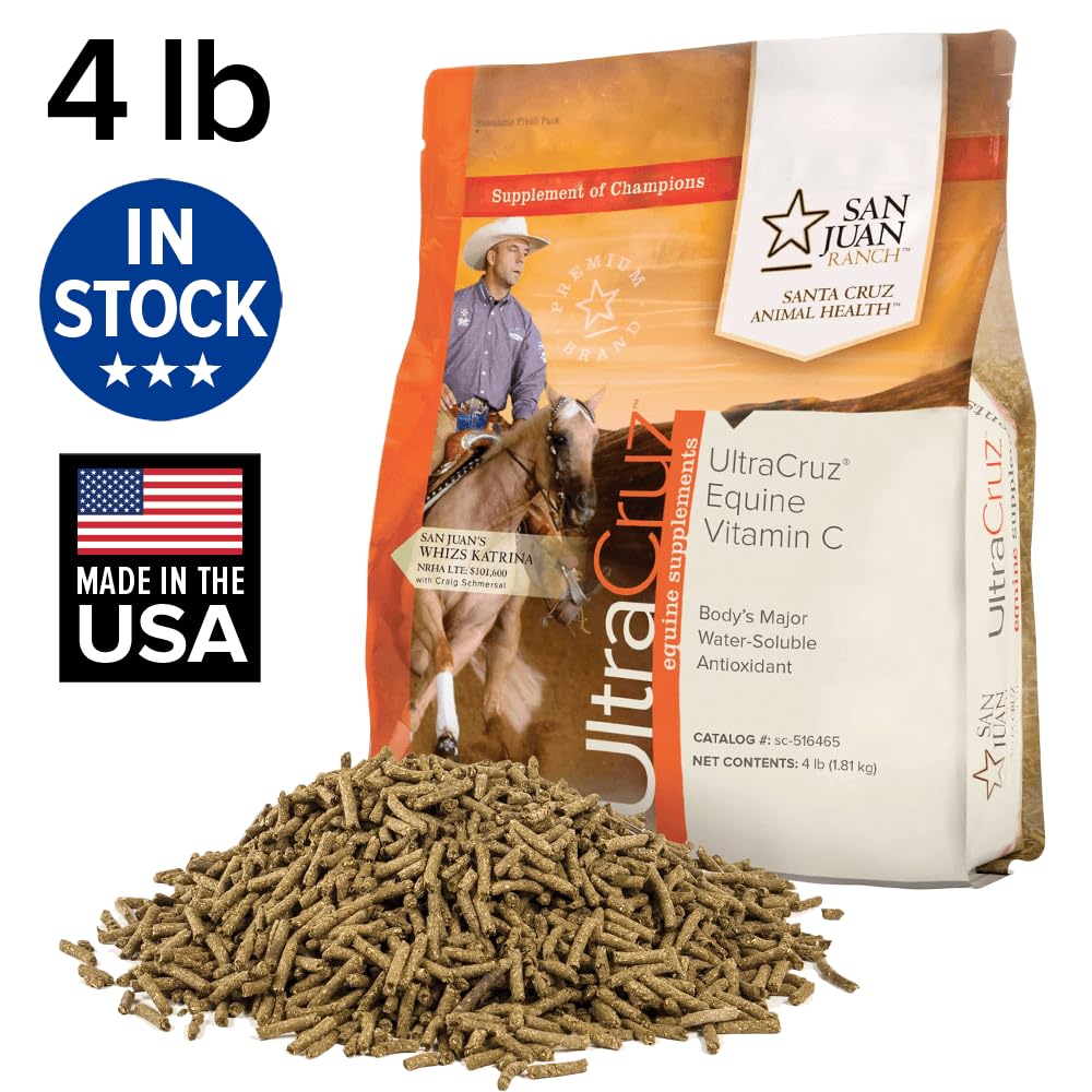 UltraCruz Equine Vitamin C (Acide Ascorbic) Supplément for Horses, 4 lb, Pellet (32 Day Supply),sc-516465