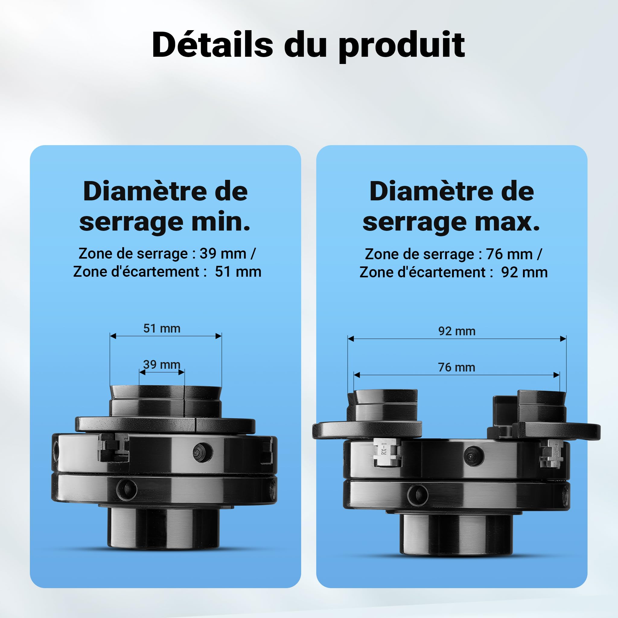 Wiltec Mandrin de rechange pour Tour à bois 550W Réglable 650-3800 tr/min Porte-outil
