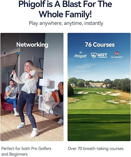 Miniatura 5 de PHIGOLF Simulador de golf para el hogar con barra de columpio pesada uso en interiores y exteriores entrenador de swing con sensor de movimiento y