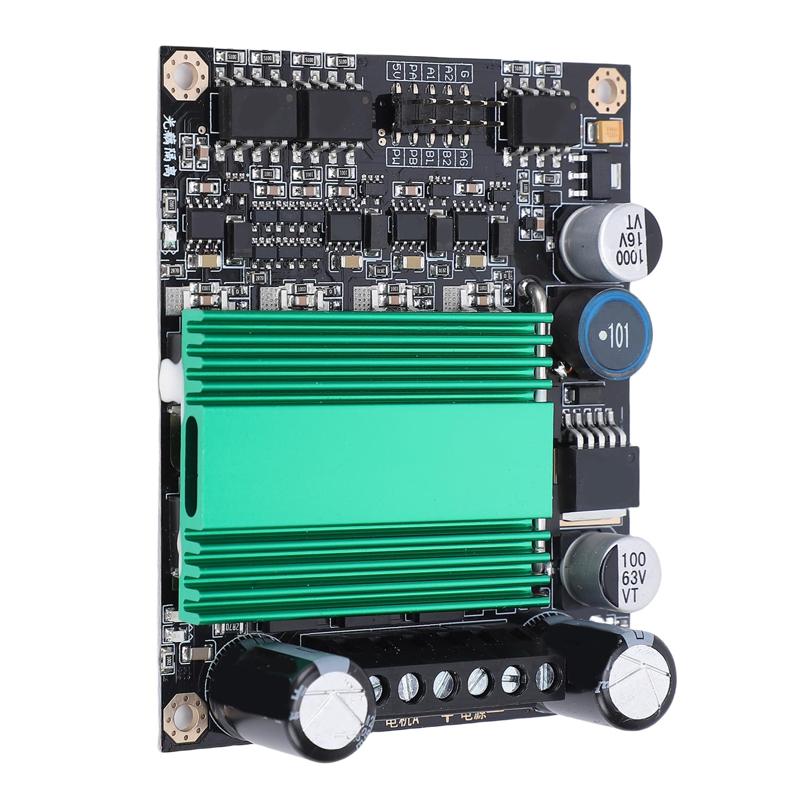 Modulo Driver Motore CC da 100 A, Controller A Ponte H A Doppio Canale con Dissipatore di Calore e Isolamento Optoaccoppiatore, Ideale per l'automazione Industriale di Robot Fai-da-te