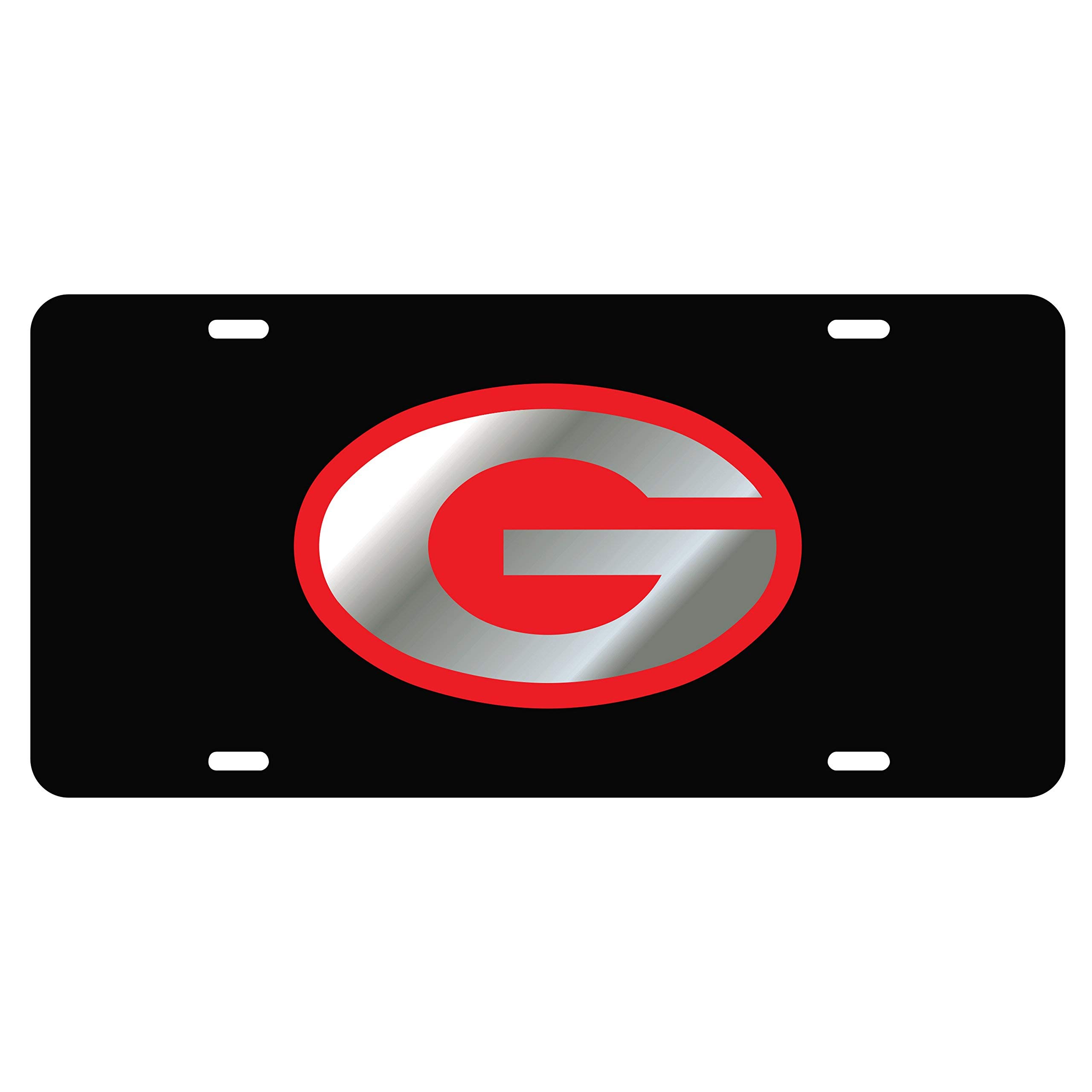 University of Georgia License Plates (04001) (04005) (04007) (04009) (04013) (04049) (04051) (04053) (Black Acrylic with Mirror/Red Acrylic Logo (04170))