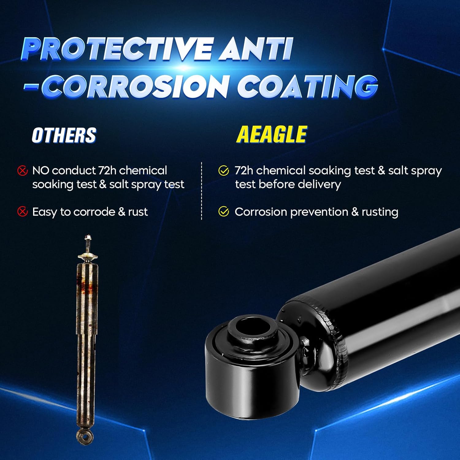 Rear Strut Shock Absorber for Chevy Malibu 2004-2012, Pontiac G6 2005-2010, Saturn Aura 2007-2009, Replace 5778, Left & Right, 2PCS