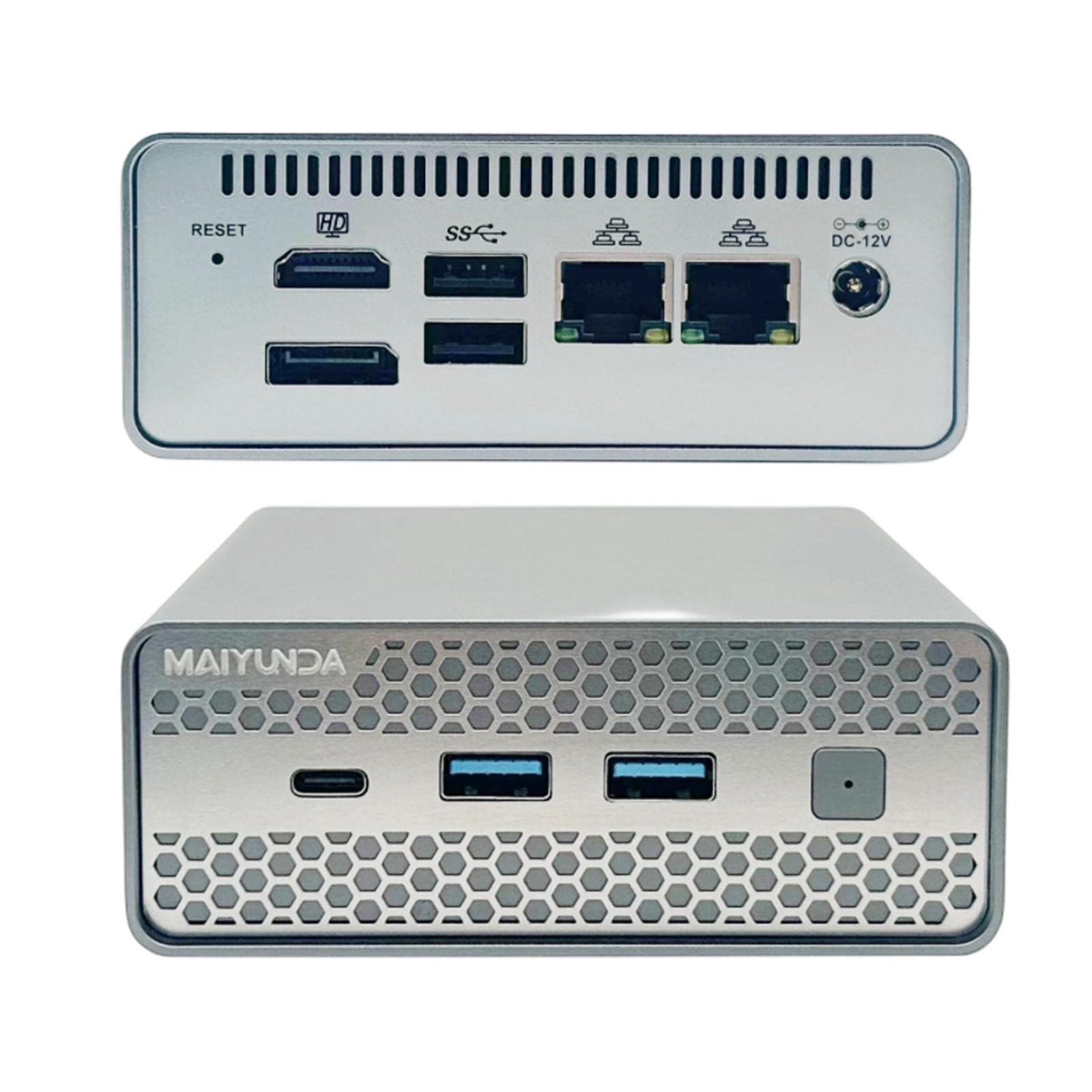 34TB NVMe SSD NAS,Memoria collegata alla rete 4+1-Bay,Mini PC M1S N150 | Desktop Nas Storage, 2X i226-V 2.5G, supporto 4×M.2 NVMe e DDR5, Home Office File Server Barebone (senza RAM NO SSD)