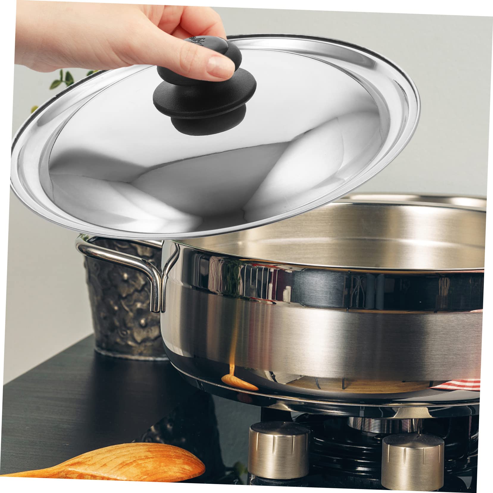2 Pezzi Coperchi per pentole in Acciaio Inox, coperchi universali per pentole, coperchi a Cupola per pentole a Vapore in Acciaio Inox, coperchi per Ciotole, coperch
