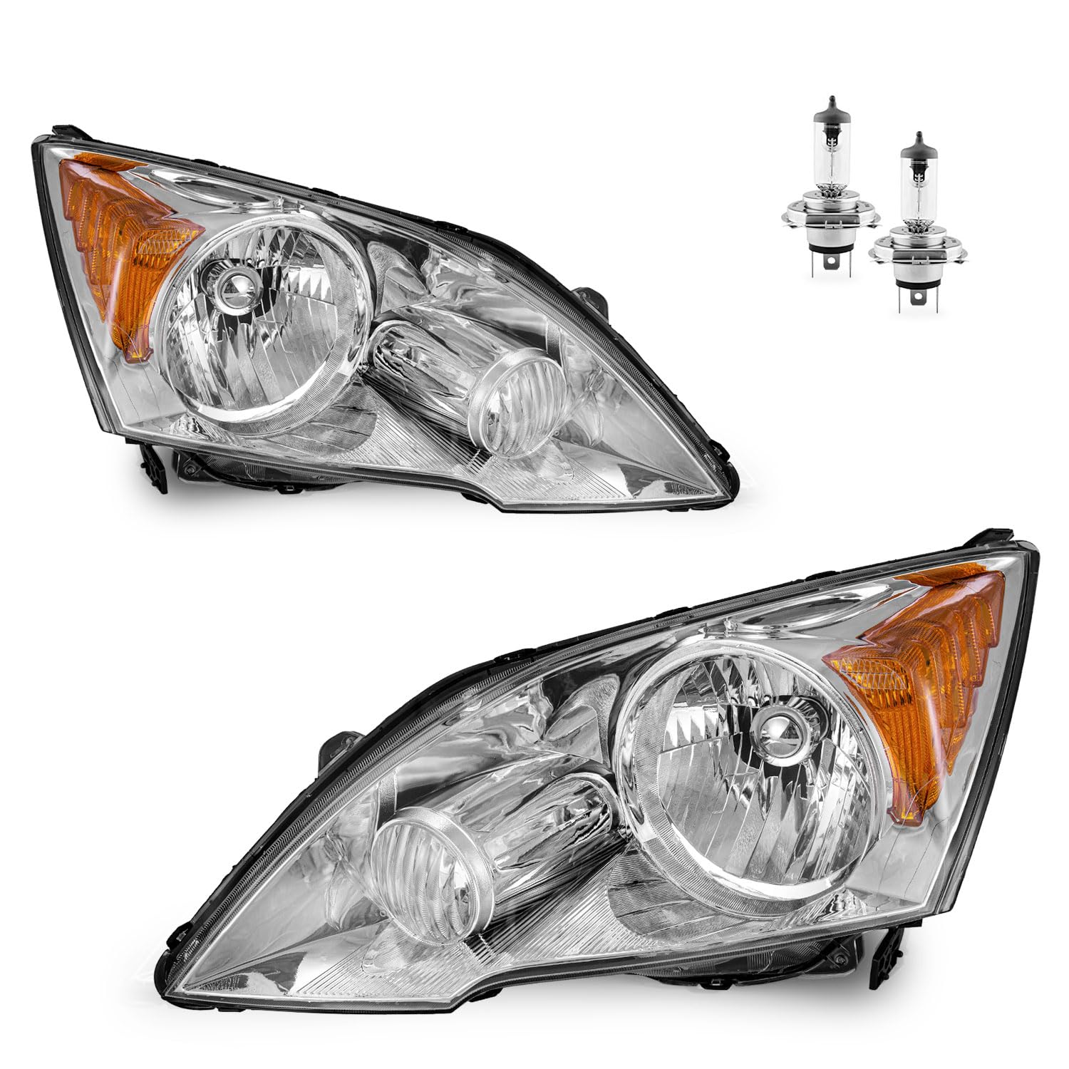 View 1 of **INSIDE BULB SHIELD IS LOOSE**Vizotae Headlights with High/Low Beam Bulbs for 2007-2011 Honda CR-V