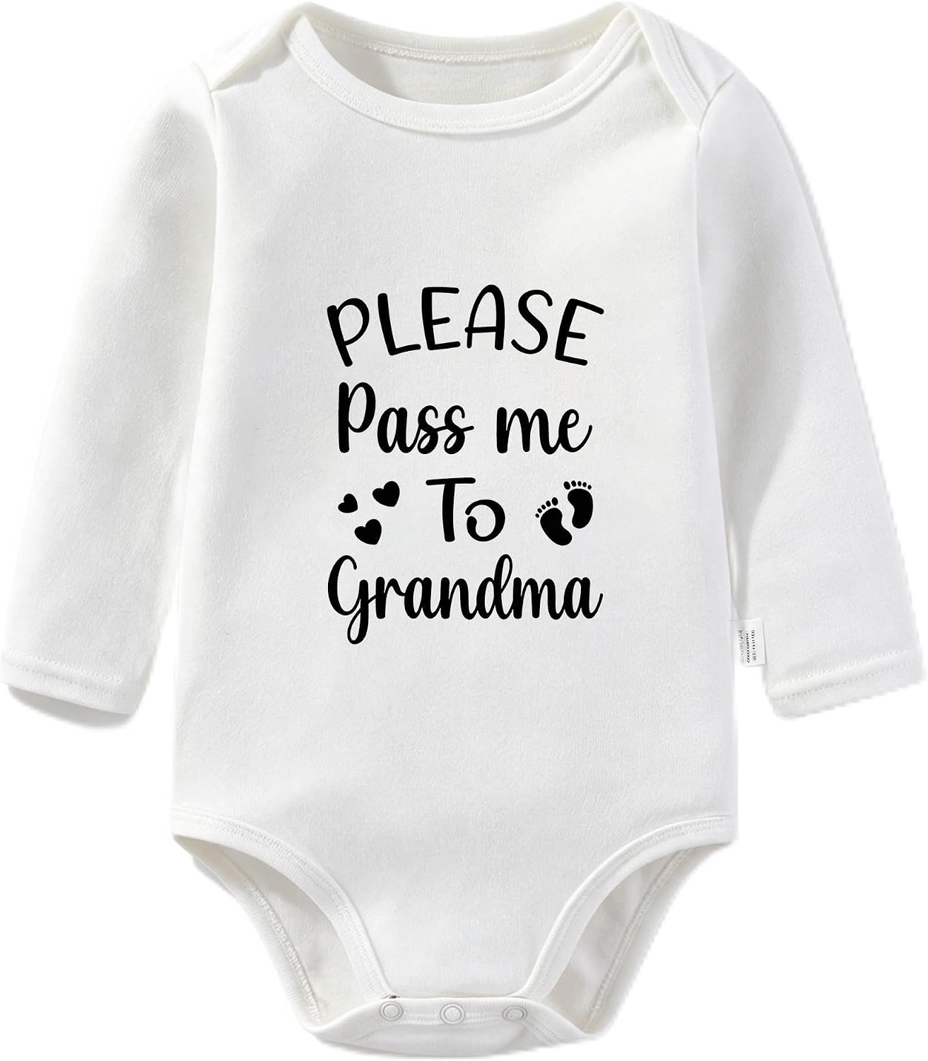 Please Pass Me to Grandpa Long Sleeve Baby Bodysuits, Grandfather Romper Playsuit Outfits Girls Boys 0-24 Months
