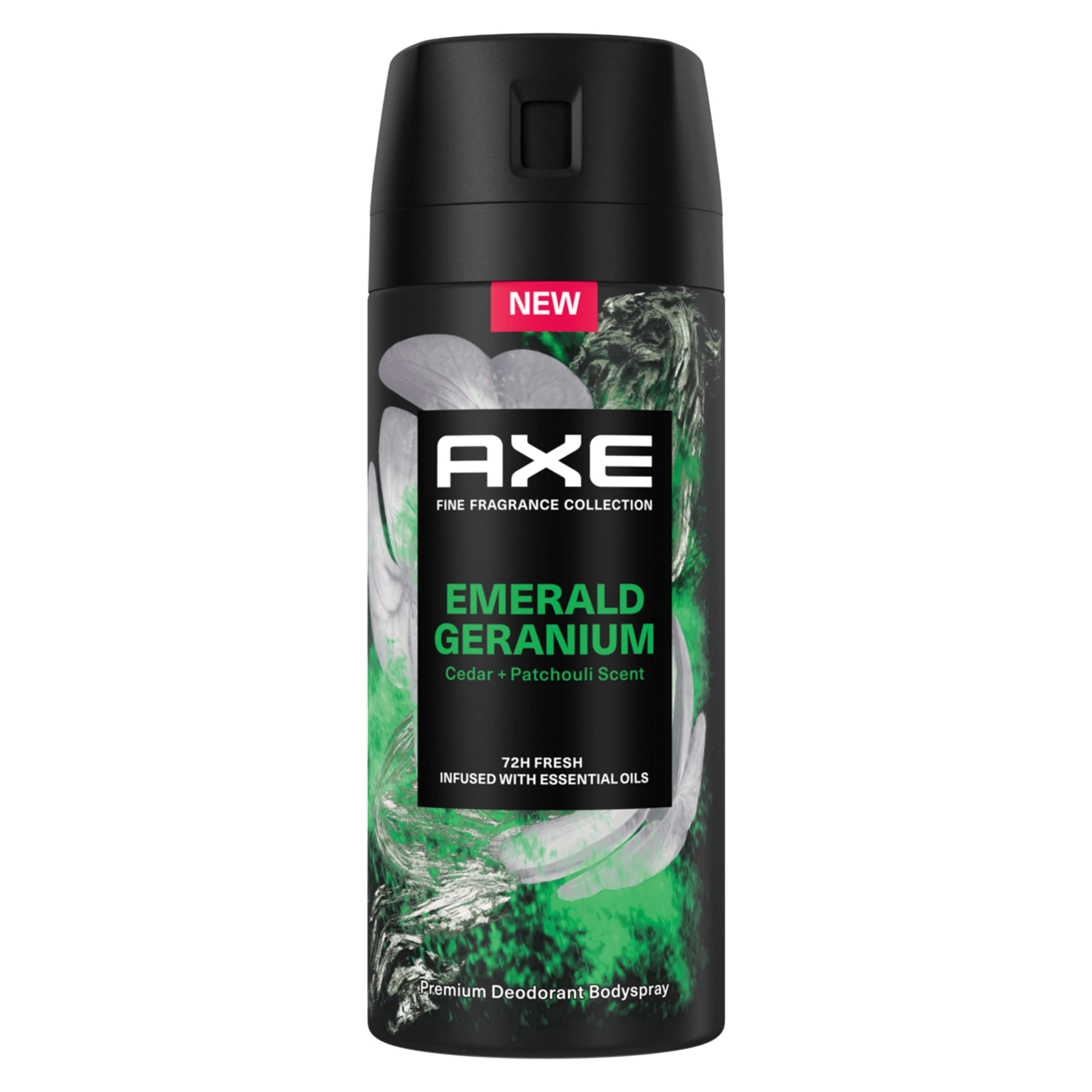 Axe Spray corporal Premium de geranio esmeralda sin sales de aluminio, 150 ml, 6 unidades