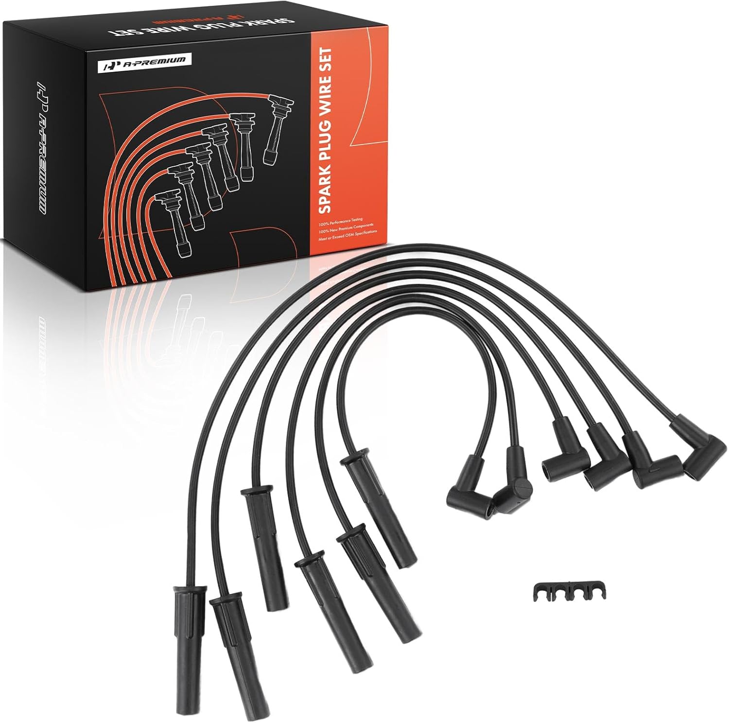 A-Premium Ignition Spark Plug Wires Set of 6 Compatible with Dodge Grand Caravan & Chrysler Town & Country & Plymouth Grand Voyager, 3.3L 3.8L