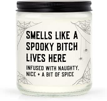 GoMelley Halloween Spooky Bitch Candle, Lavender-Scented, 7 oz