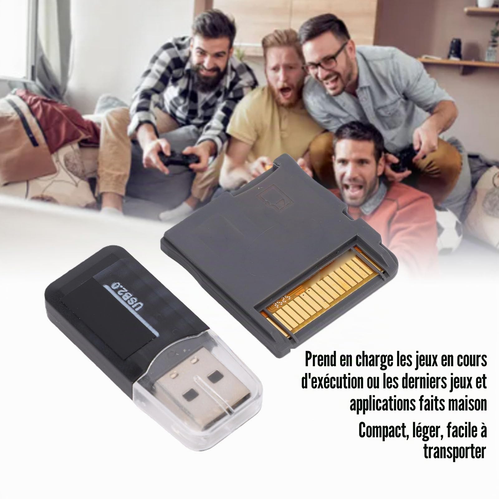 Gugxiom Carte de Jeu DS Dual Core, Cartouche R4 Revolution avec Adaptateur de Carte, Adaptateur de Flash de Jeu 3DS pour Nouveau 2DS 3DS LL XL NDSL NDSI MD GB GBC FC PCE (Gray)
