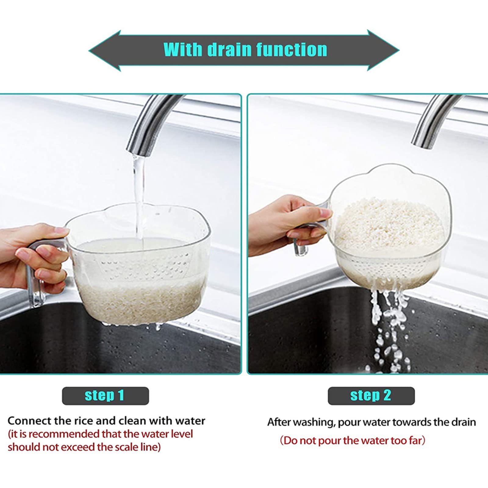 Secchio dispenser per cereali per uso domestico con cilindro graduato coperchio, contenitore da cucina ermetico per cereali, dispenser da banco per alimenti secchi, per riso, mais, farina, grigio (g