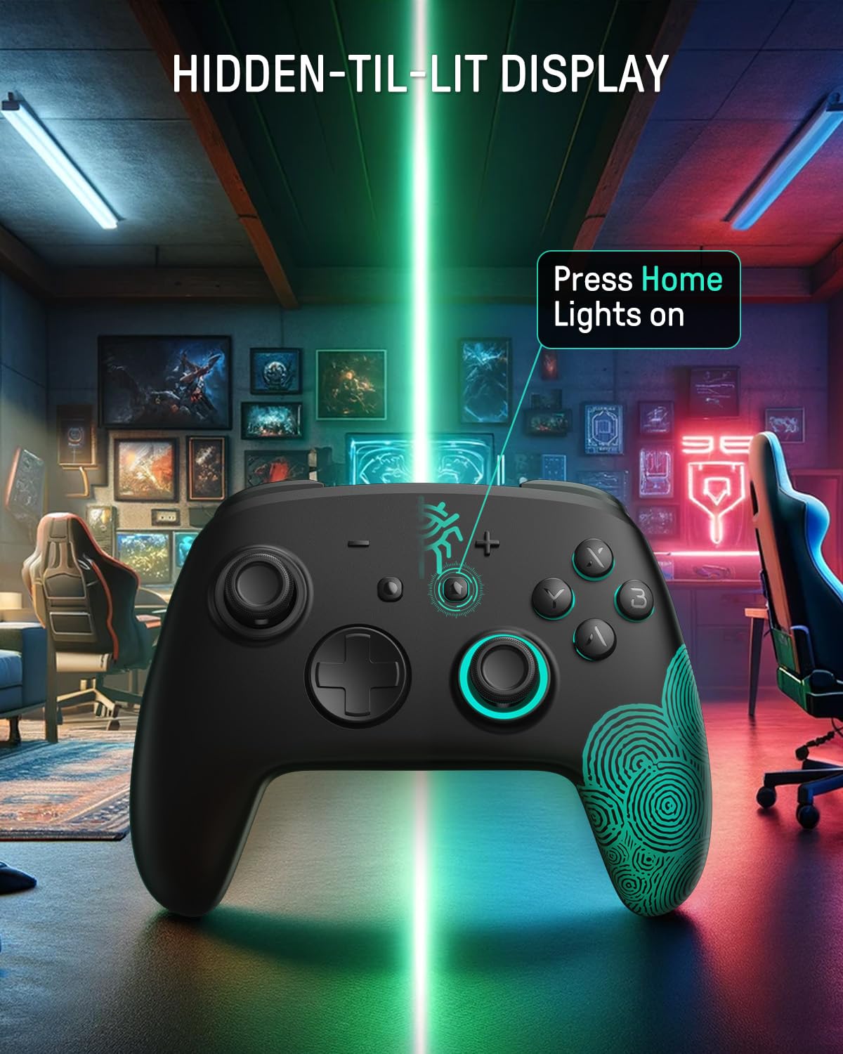 Hall Effect Switch 2 Pro Controller for Switch OLED/2, Wireless Switch Remote with NFC, Firefly Bluetooth Hidden Glow RGB Gamepad with Wake Up,Turbo,Macro Back Buttons,Gyro,Motion & Vibration Control image 2