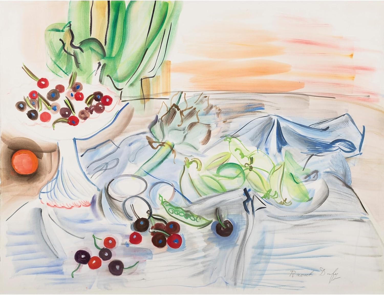 ArtDirect Still Life with Artichoke Unframed Art Print Giclee Poster by Raoul Dufy - Ready for Framing with Customization Sizes 10x8, 14x11, 20x15, 31x24, 47x36 and 60x46 inches