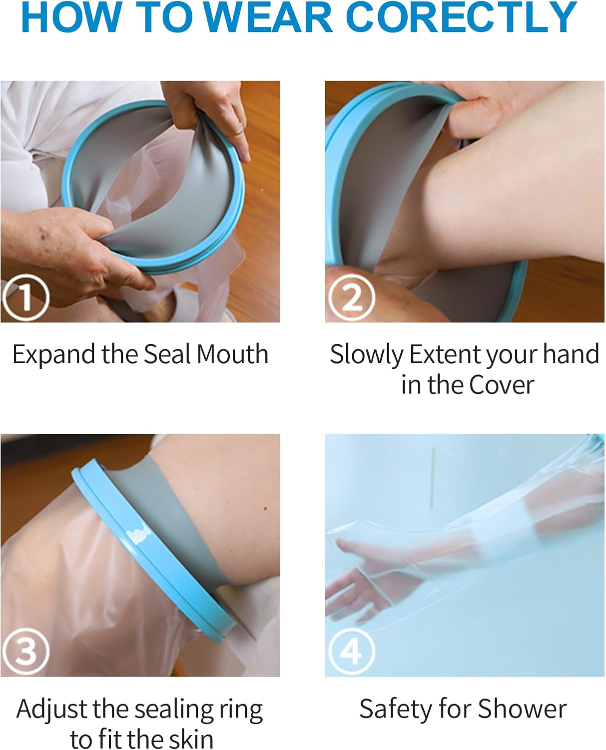 Extra Large Cast Cover for Shower Arm - Waterproof Arm Sleeve, for Adult, Reusable