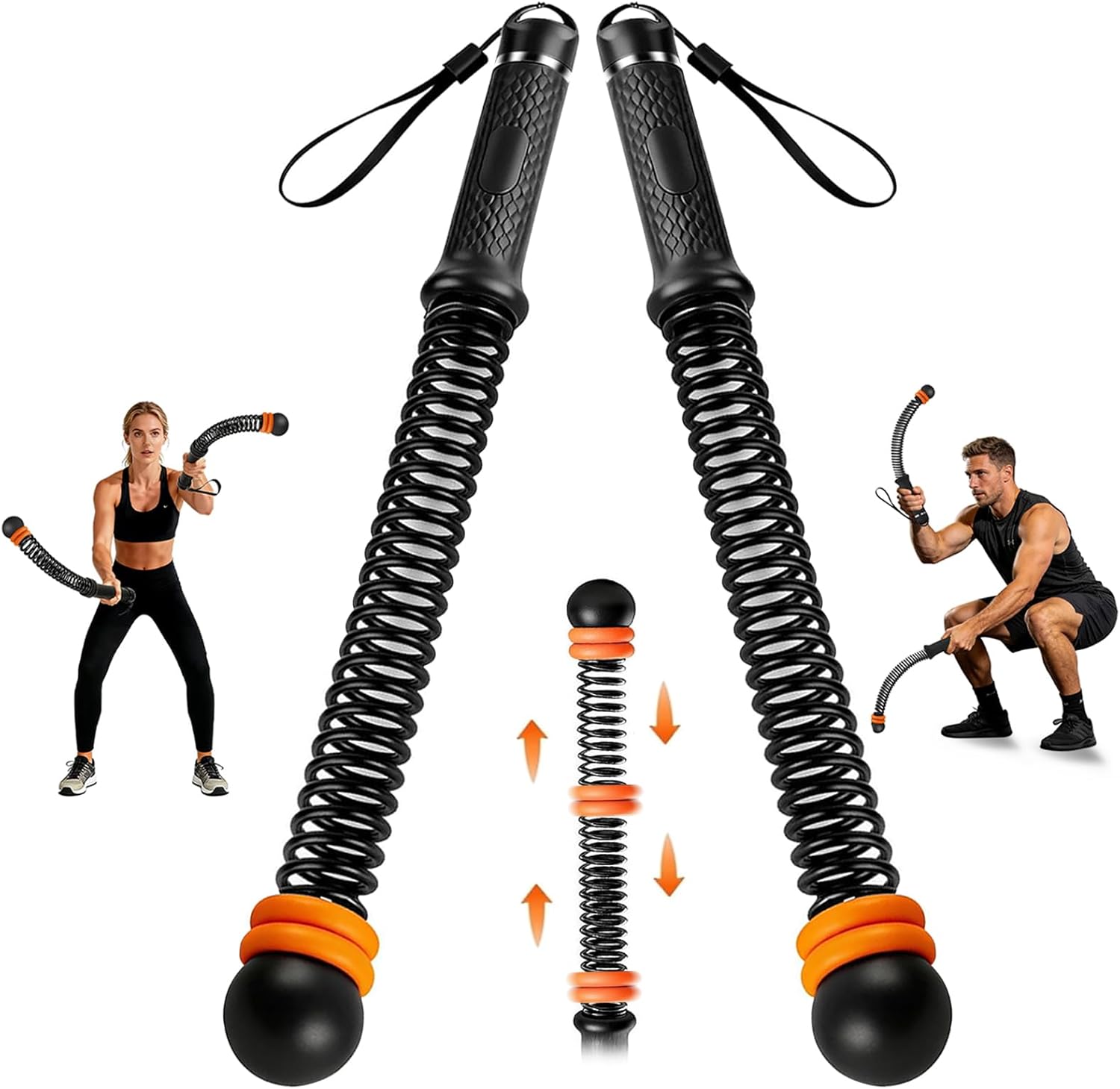Portable Ropeless Battle Ropes, Adjustable Weighted Cordless Battle Ropes for Home Gym Exercise, Weighted Exercise Equipment for Low-Impact Aerobic Training, Strength & HIIT, for Men & Women
