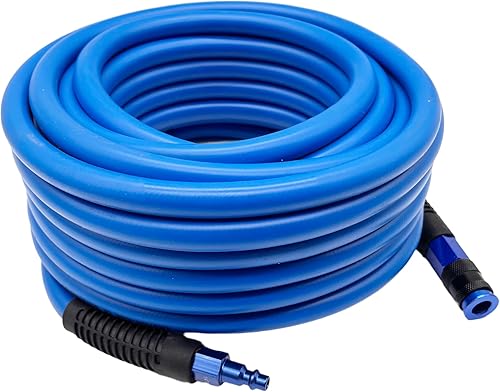 Miniatura 19 de Manguera de aire híbrida (PVC) de 1/4 pulg. x 25 pies, manguera de compresor de aire 300 PSI de alta resistencia, resistente a los dobleces