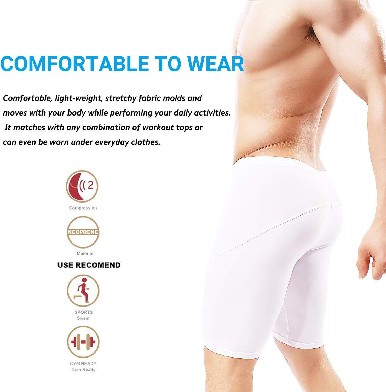 MIZOK Men's Compression Running Shorts Quick Dry Yoga Tight Seamless Training Gym Workout Baselayer - Image 2