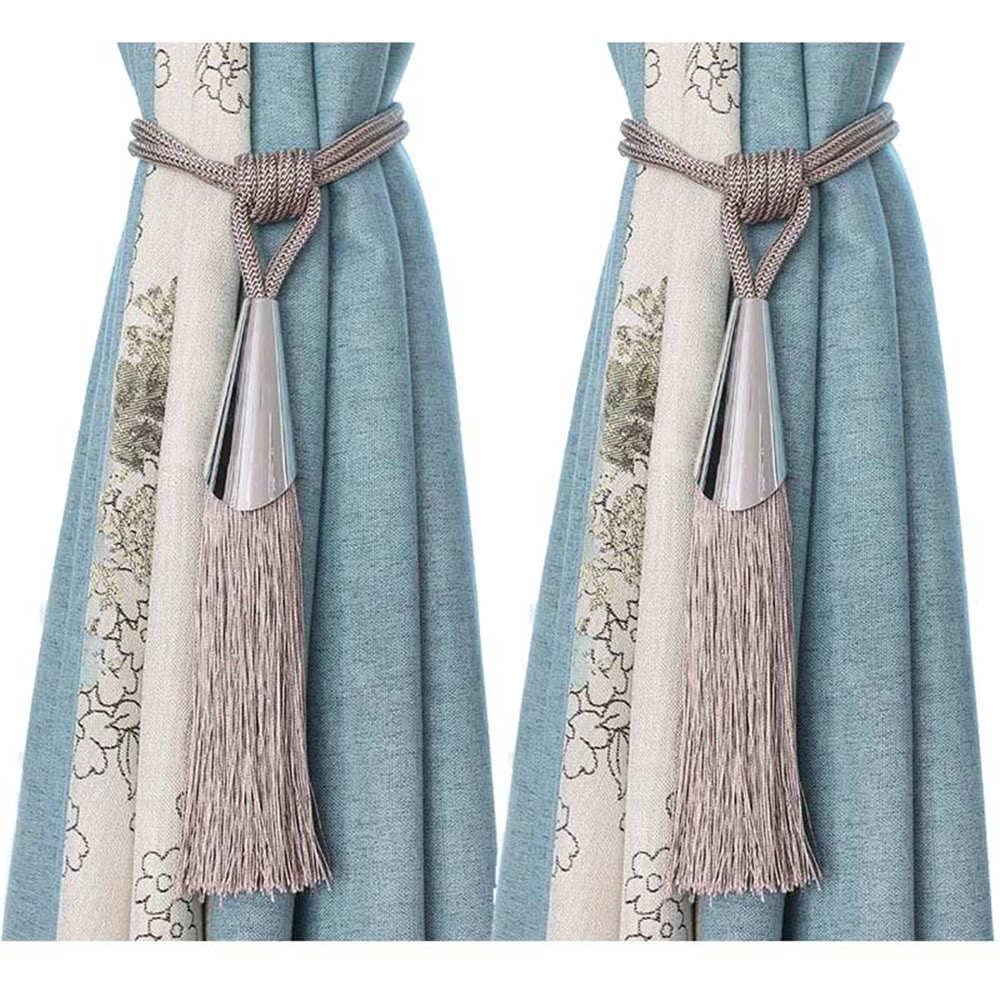 2 szt. Opaska do zasłon z frędzlami Klamra do krawata do zasłon Akcesoria do zasłon Zasłony Dekoracja - czerwona (Color : Khaki)
