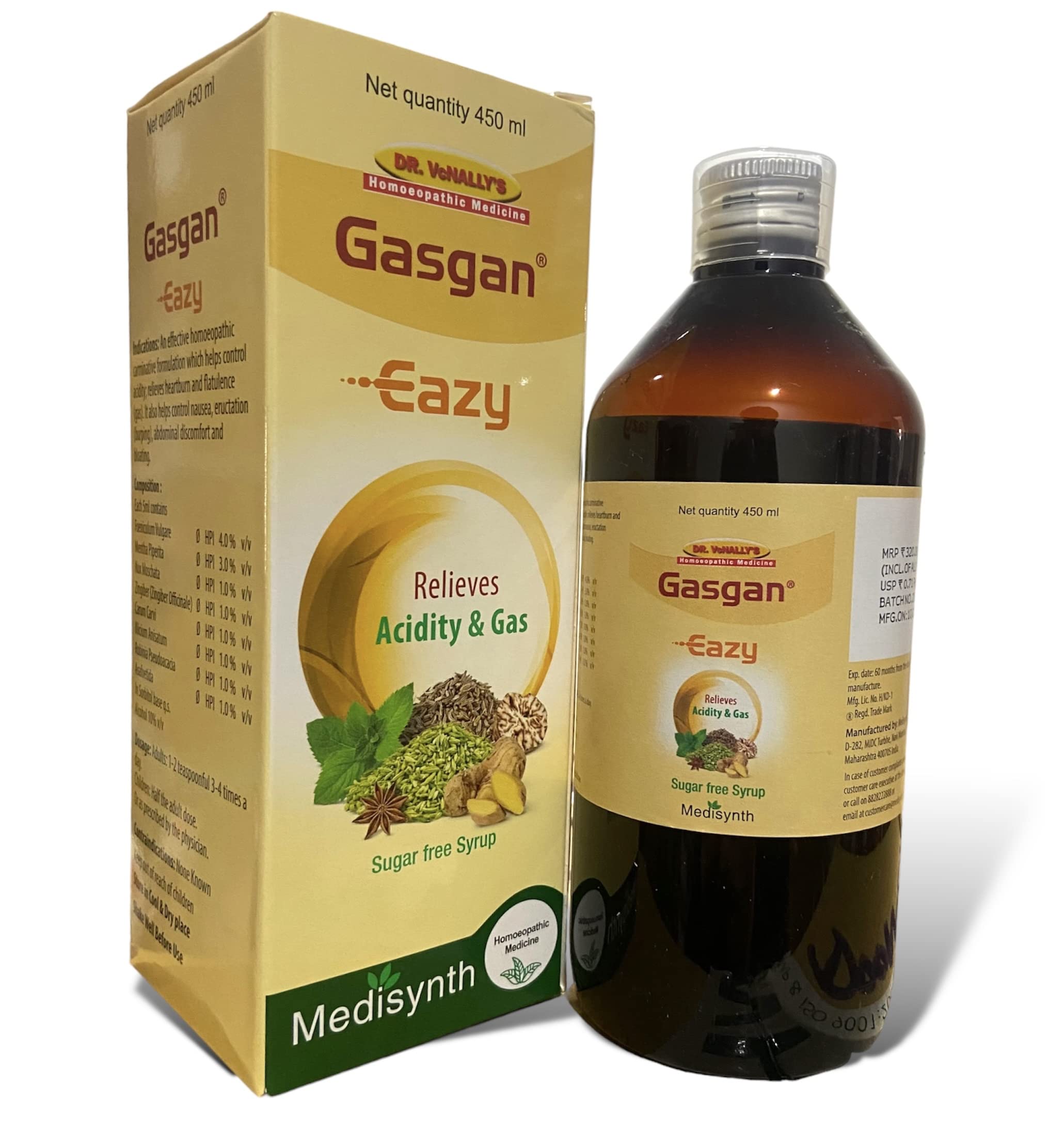 ABDH002 Medisynth Gasgan Eazy Syrup 450ml - Set of 1 Bottles (B0BW4R43RV) Amazon Price History, Amazon Price Tracker