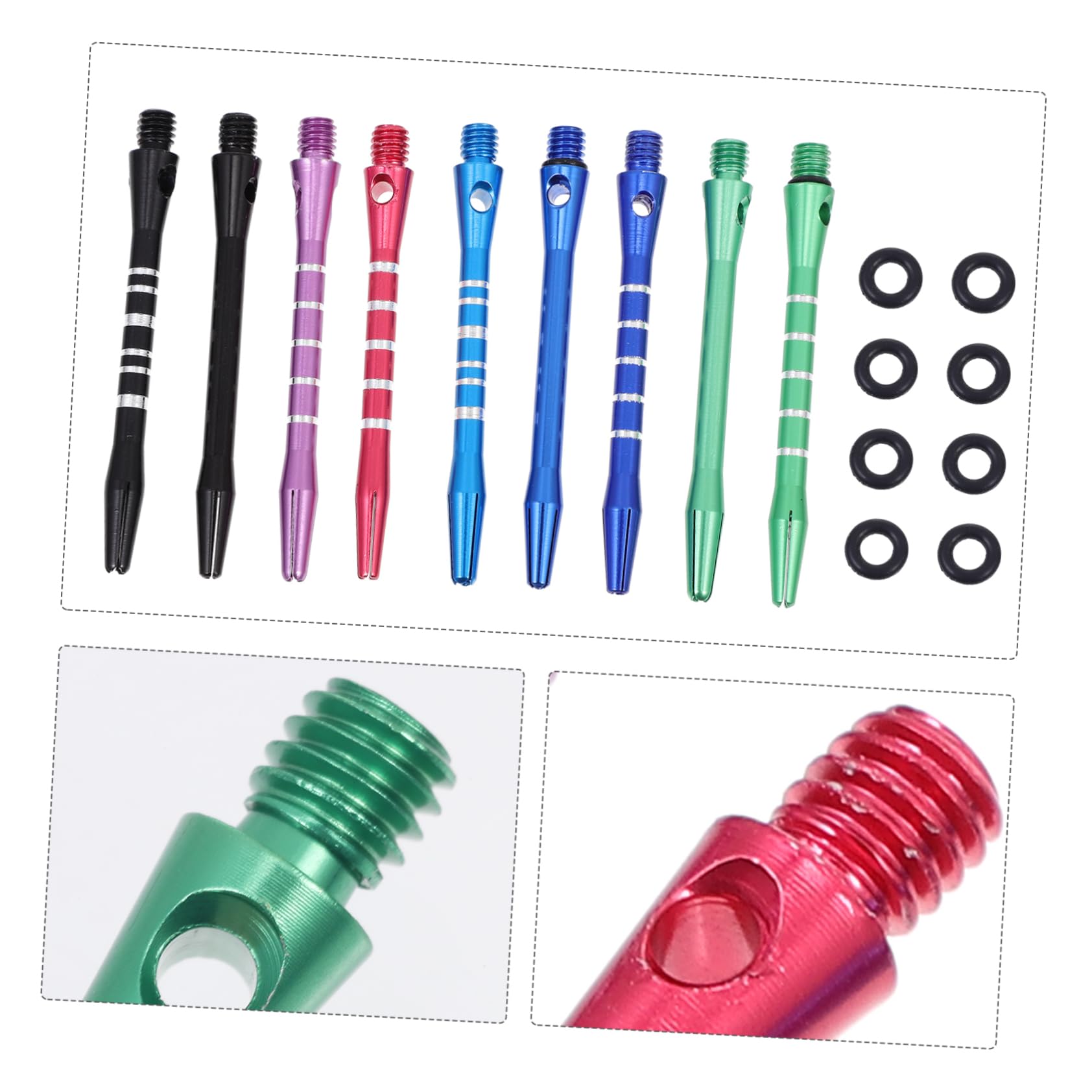 KOMBIUDA Alloy Pole Set 30pc Lightweight Shafts Universal Accessories Steel Tip Rods for Tight Grouping Enhanced Flight Stability