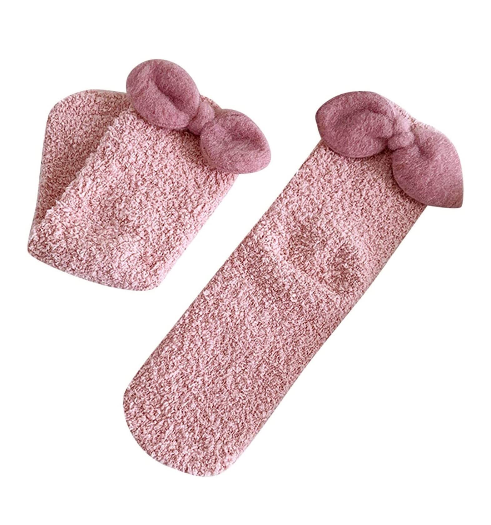Calzini Morbidi e Termici, Calzini Invernali Da Donna Calzini Con Fiocco, Calzini Divertenti Calzini In Lana Autunno Inverno Calzini Morbidi E Spessi Letto Casa Dormire