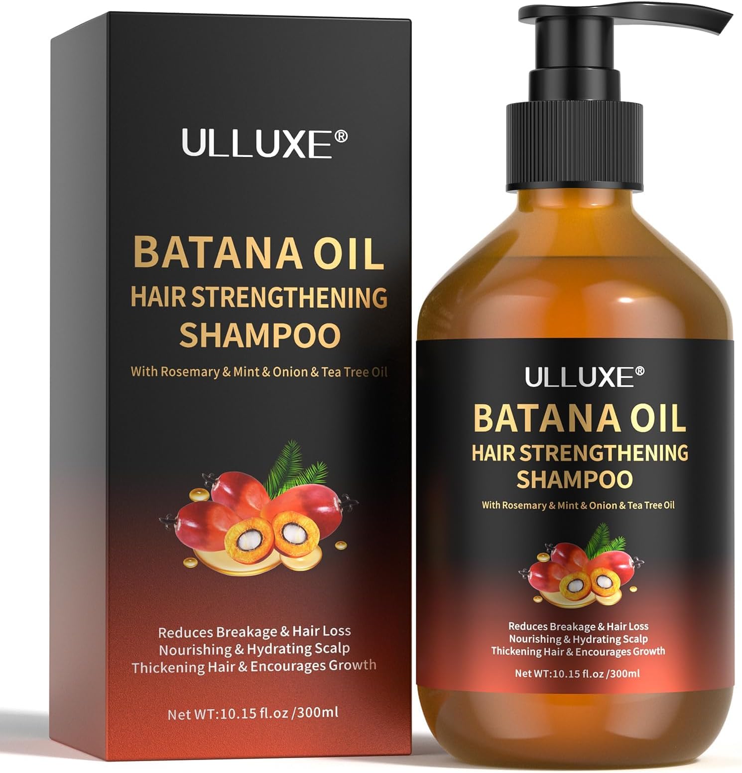 Batana Oil Hair Growth Shampoo, Strengthening Regrowth Shampoo for Men & Women with Thinning Hair & Hair Loss, Infused Rosemary, Mint Oil Nourishes Scalp, Sulfate Free for All Hair Types, 10.15 fl.oz