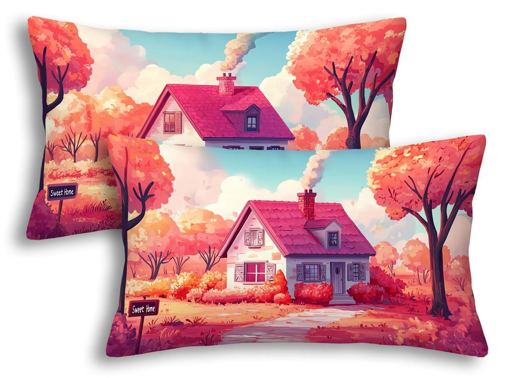 Housse coussin imperméable et déperlant double face pour le jardin 40x80cm